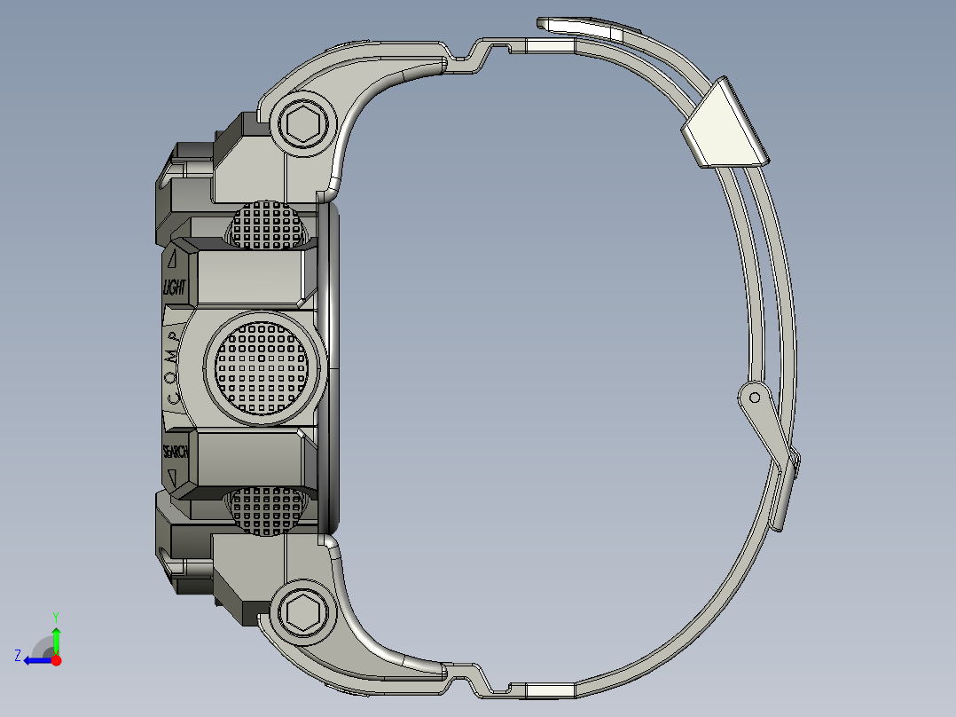 CASIO g661卡西欧手表模型3D图纸 STEP格式右视图