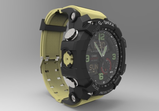 CASIO g661卡西欧手表模型3D图纸 STEP格式缩略图