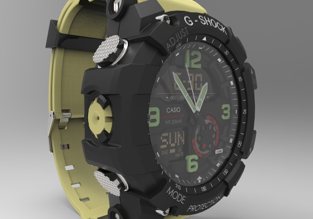 CASIO g661卡西欧手表模型3D图纸 STEP格式