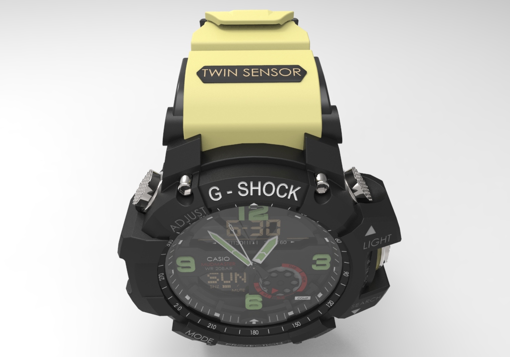 CASIO g661卡西欧手表模型3D图纸 STEP格式