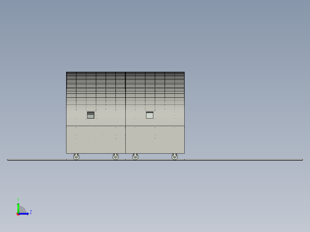水电站隧道钢模台车3D模型左视图