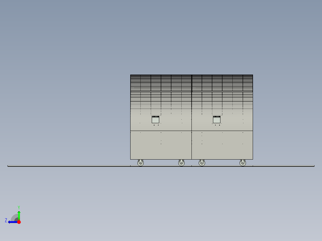 水电站隧道钢模台车3D模型右视图