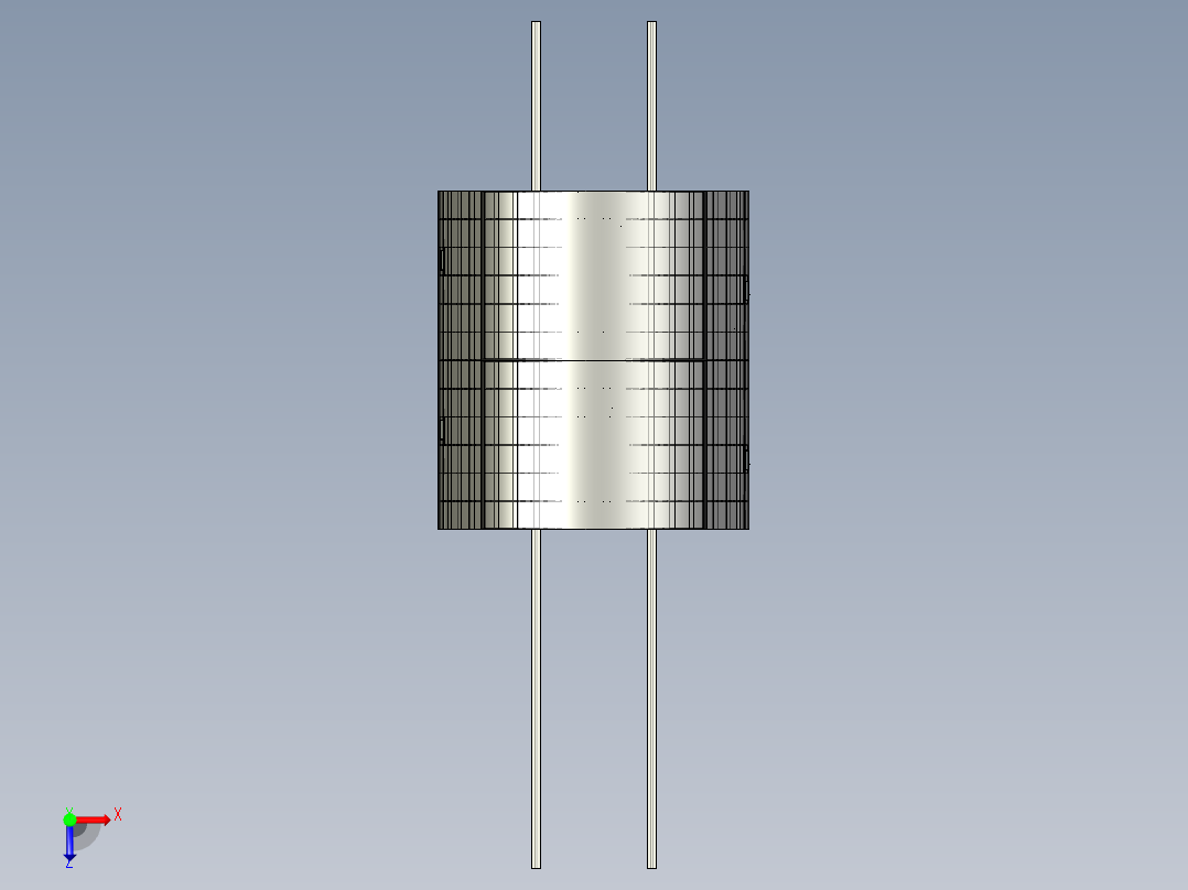 水电站隧道钢模台车3D模型俯视图