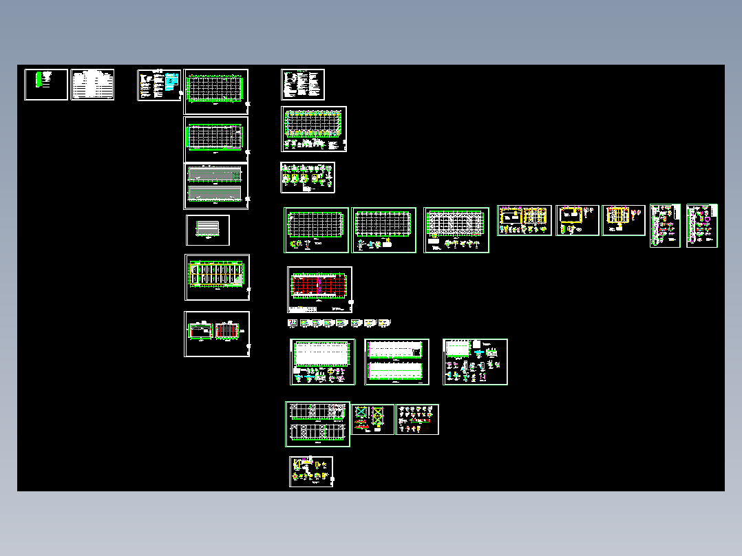 重型钢结构厂房（含200t吊车）钢结构施工CAD图纸