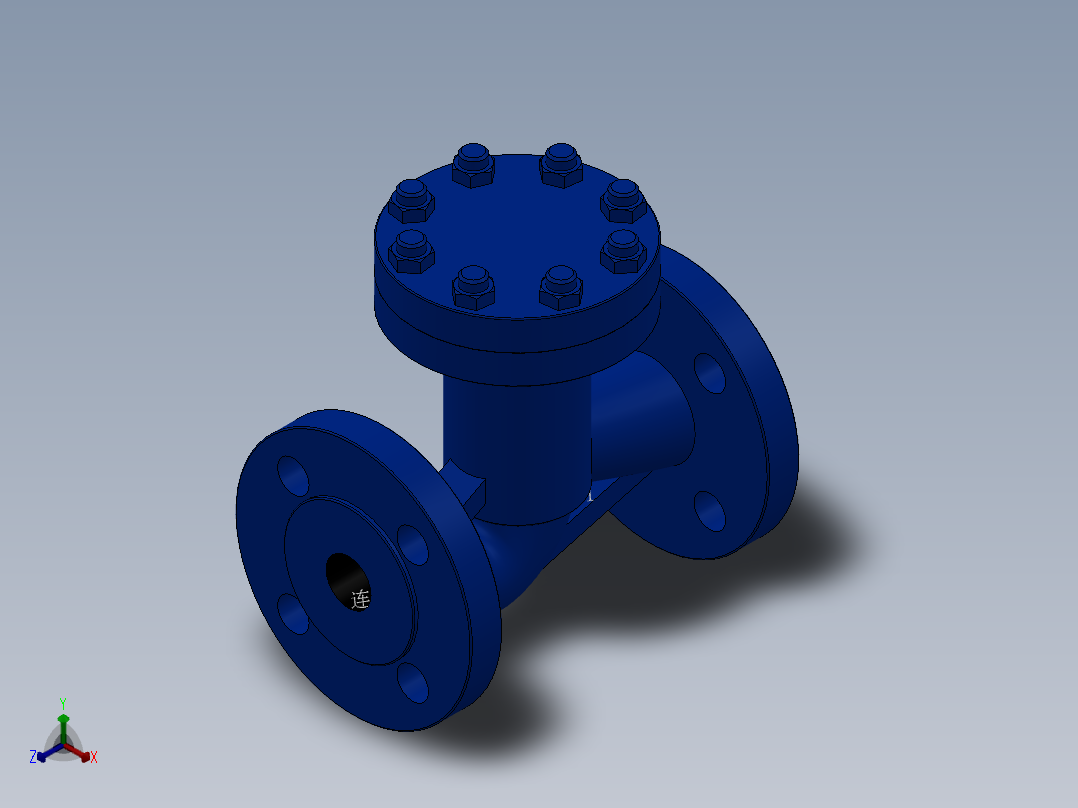 升降式止回阀-铸铁 DN15-DN300正等轴测图