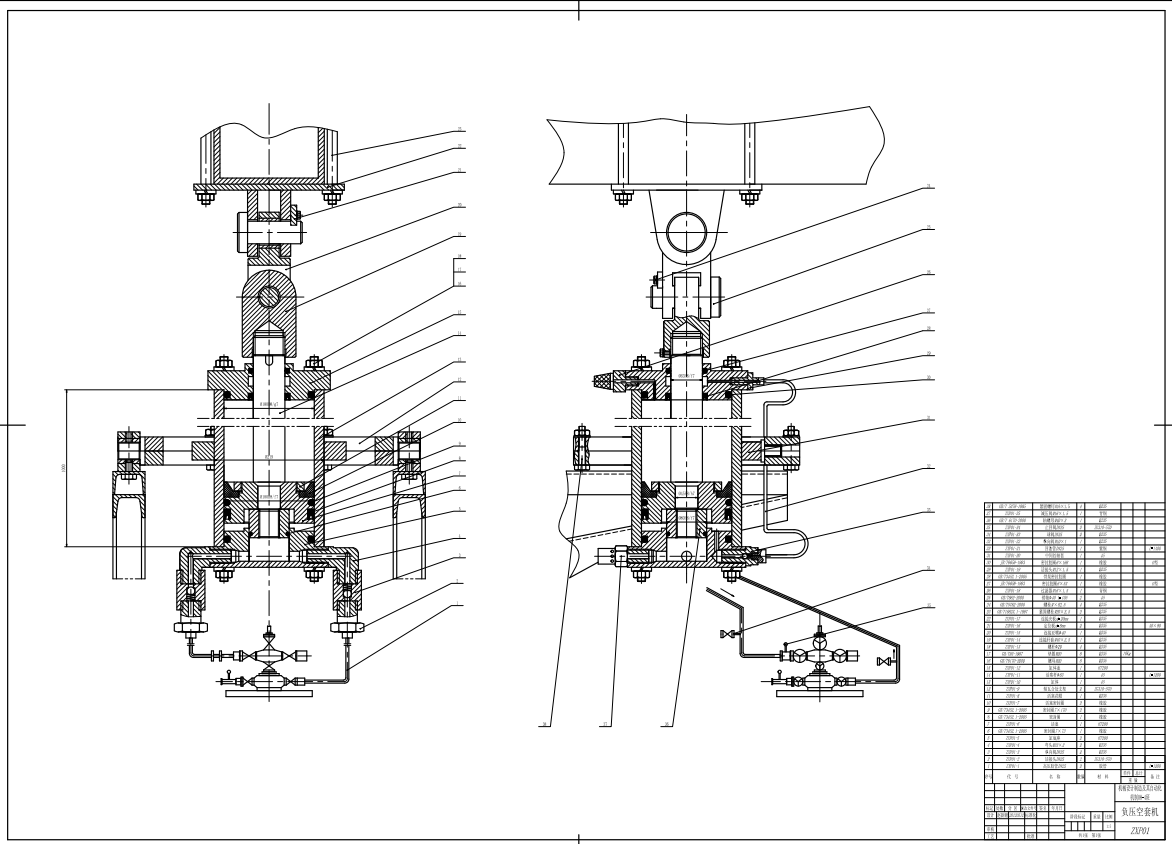 抽油机配套工艺——地面负压控套装置设计CAD+说明