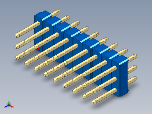 彩色公头100mil（2.54mm）系列-DS1021_blue_3x09p_100mil_Type1_rev1.0