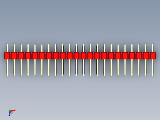 彩色公头100mil（2.54mm）系列-DS1021_red_2x22p_100mil_Type1_rev1.0俯视缩略图