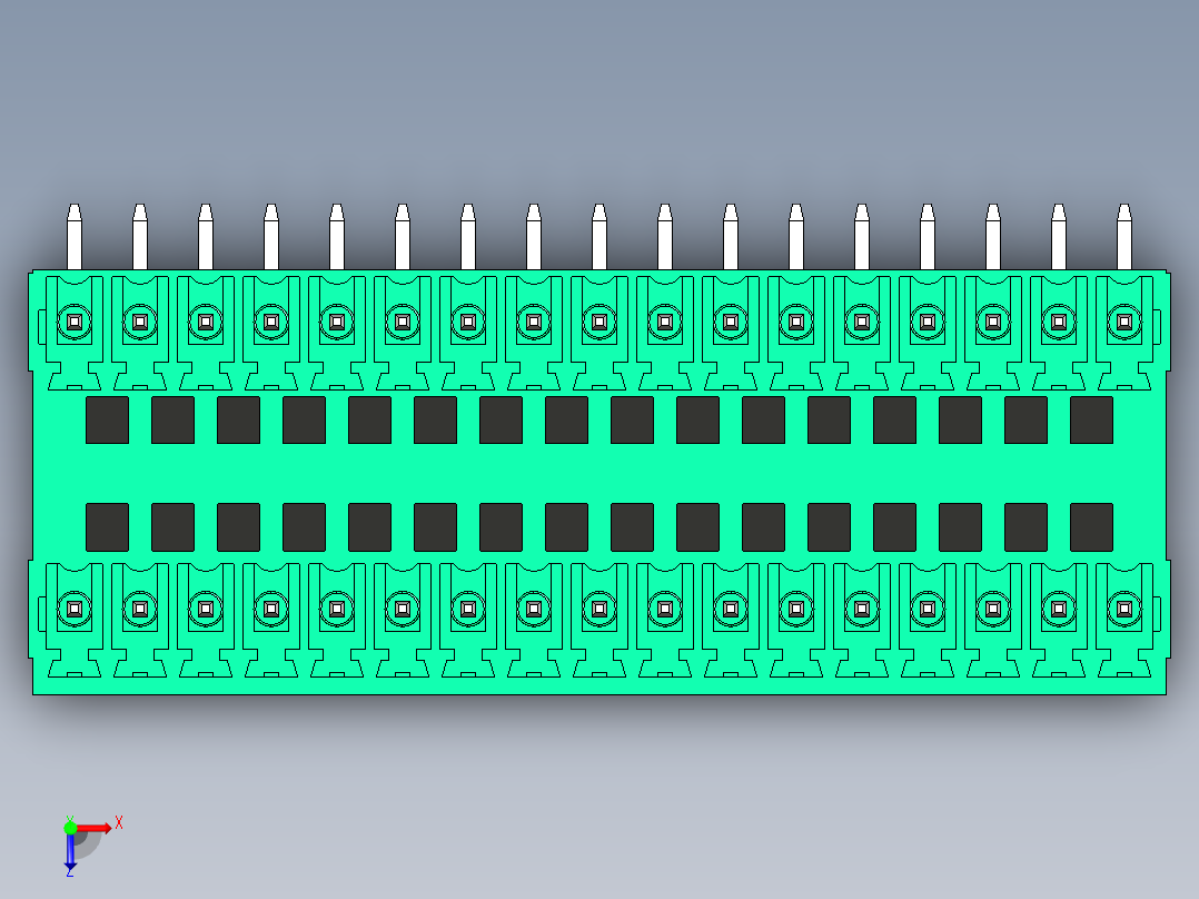 DEGSON 15EDG 系列 3.5mm 插拔式接线端子 FullPack-15EDGRH-3.5-34P-14-00AH俯视图