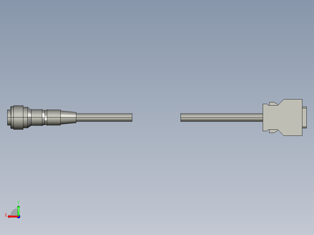 基恩士LC_cable_kc图纸模型后视图