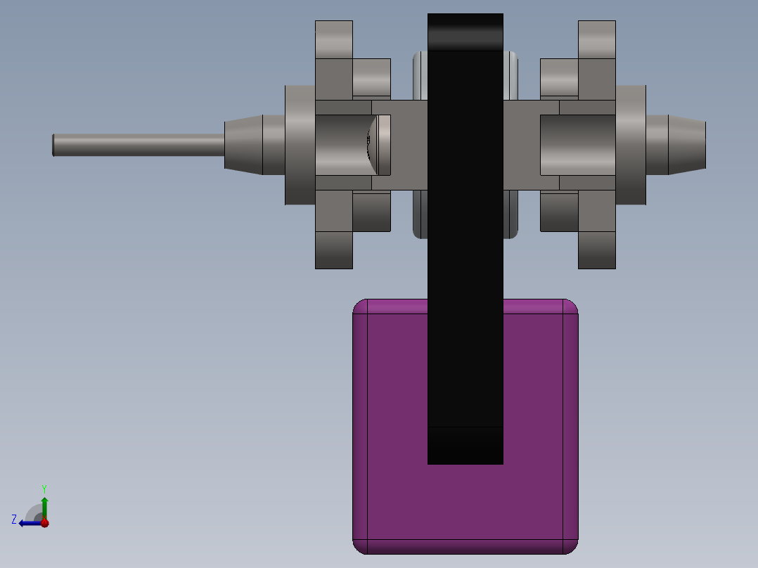 罩极电机右视图