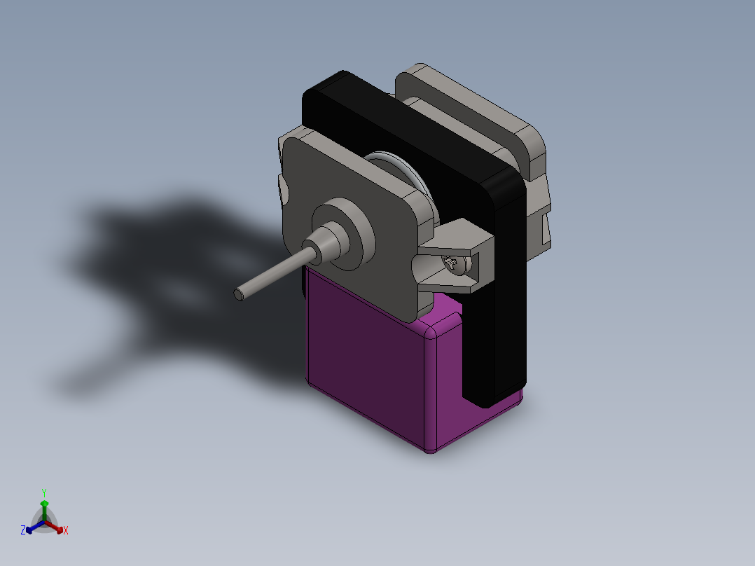 罩极电机正等轴测图