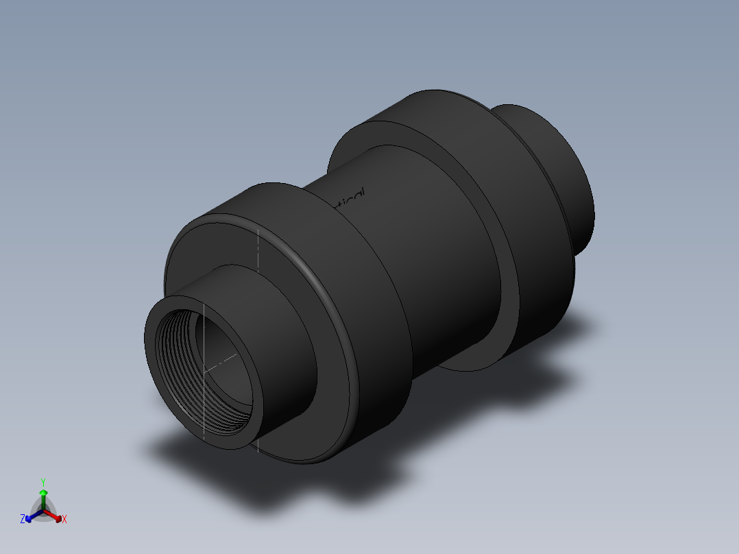 PVC管件-2in PVC CHECK VALVE正等轴测图