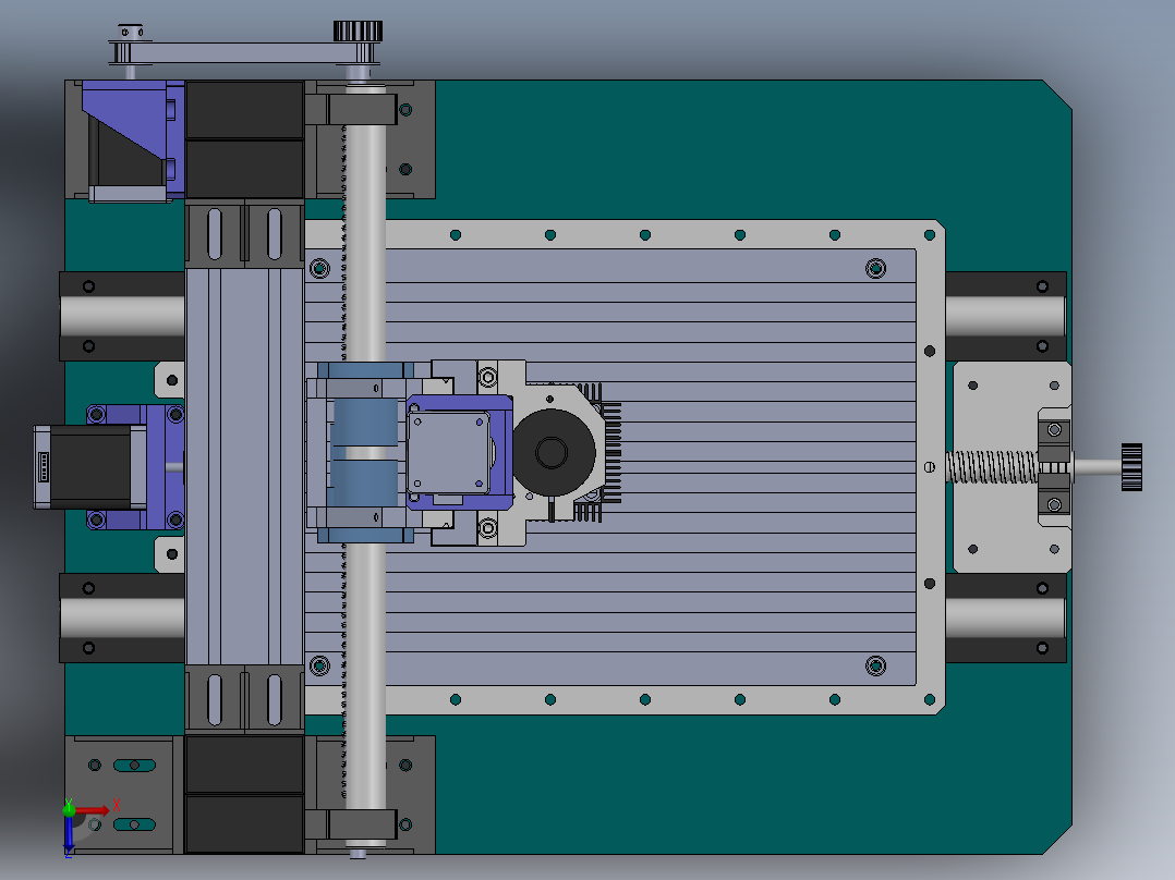 三轴碾磨机俯视图