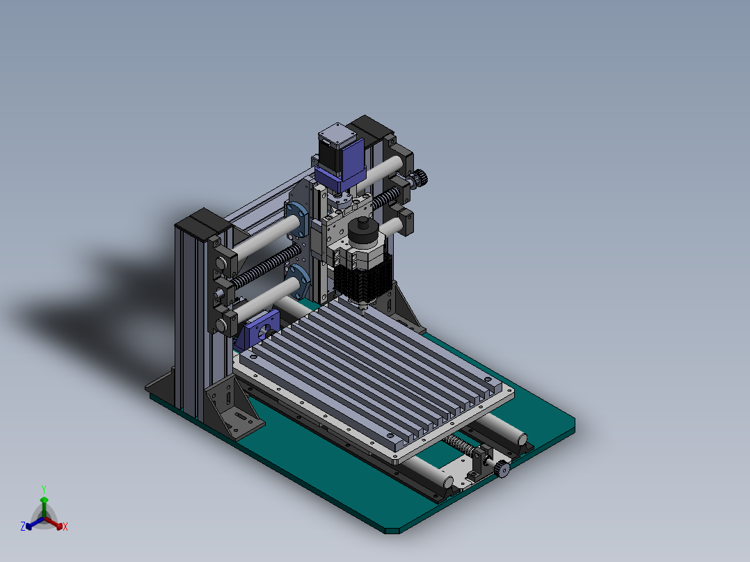 三轴碾磨机正等轴测图