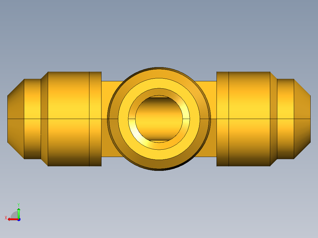 扩口式工业通用硬管接头Male Branch Tee 145F-6-6后视图
