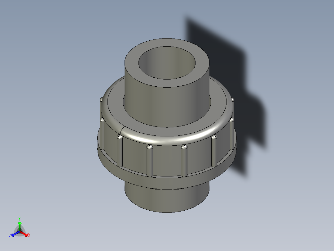 聚氯乙烯配件29-Sch80_Union T375_SxS_897-375-007_0.75in主视图