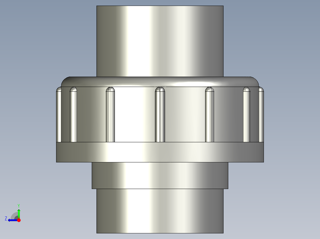聚氯乙烯配件29-Sch80_Union T375_SxS_897-375-007_0.75in右视图