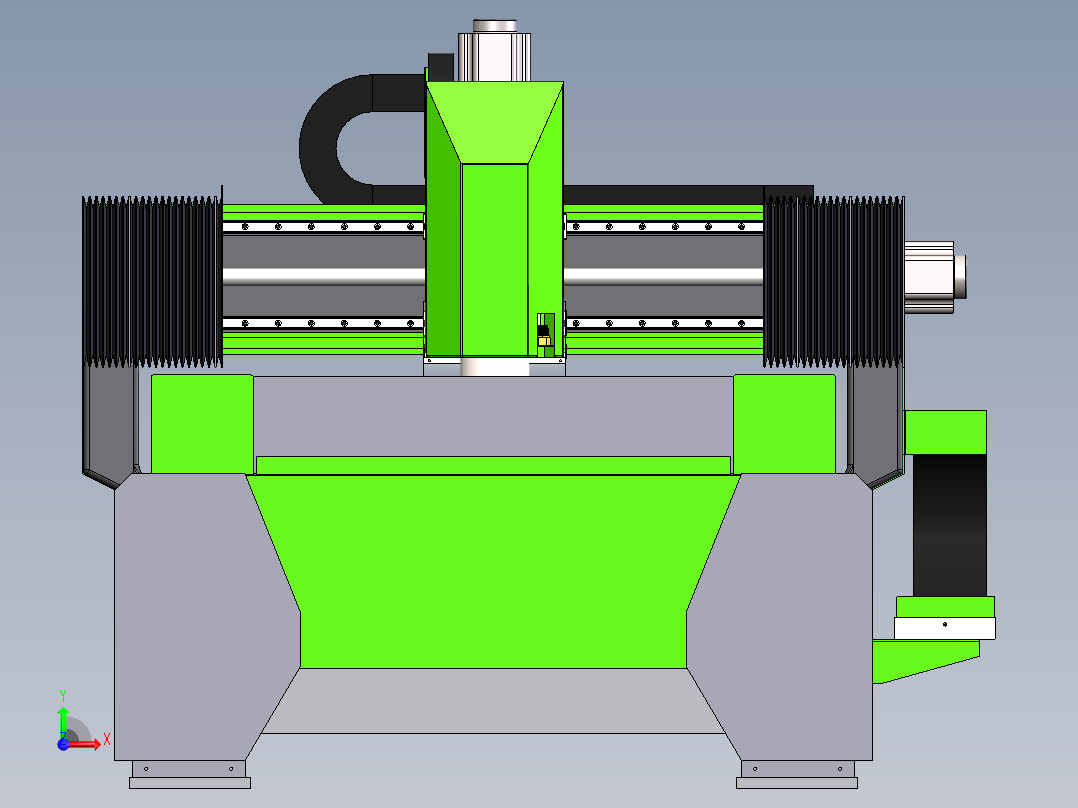 1020铝板门花雕刻机sw18可编辑前视图