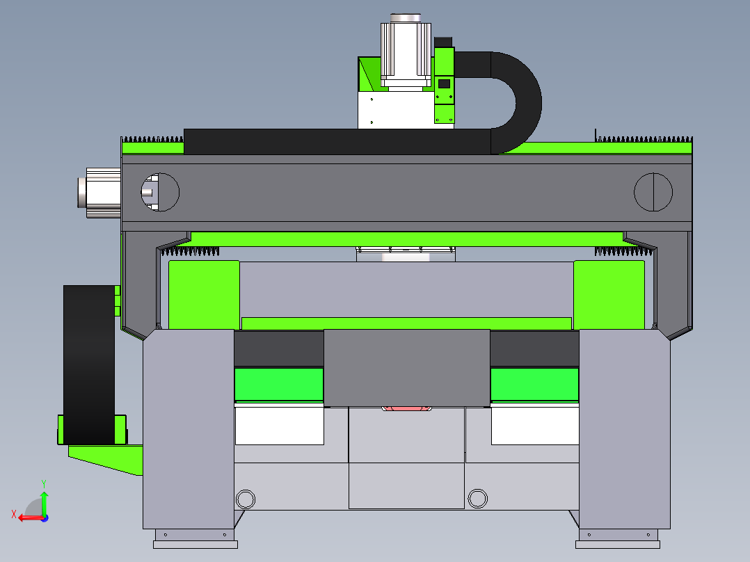 1020铝板门花雕刻机sw18可编辑后视图