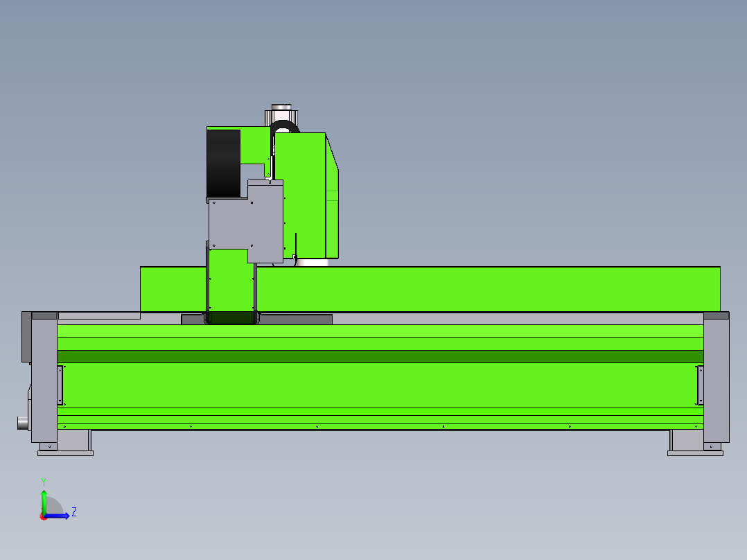 1020铝板门花雕刻机sw18可编辑左视图