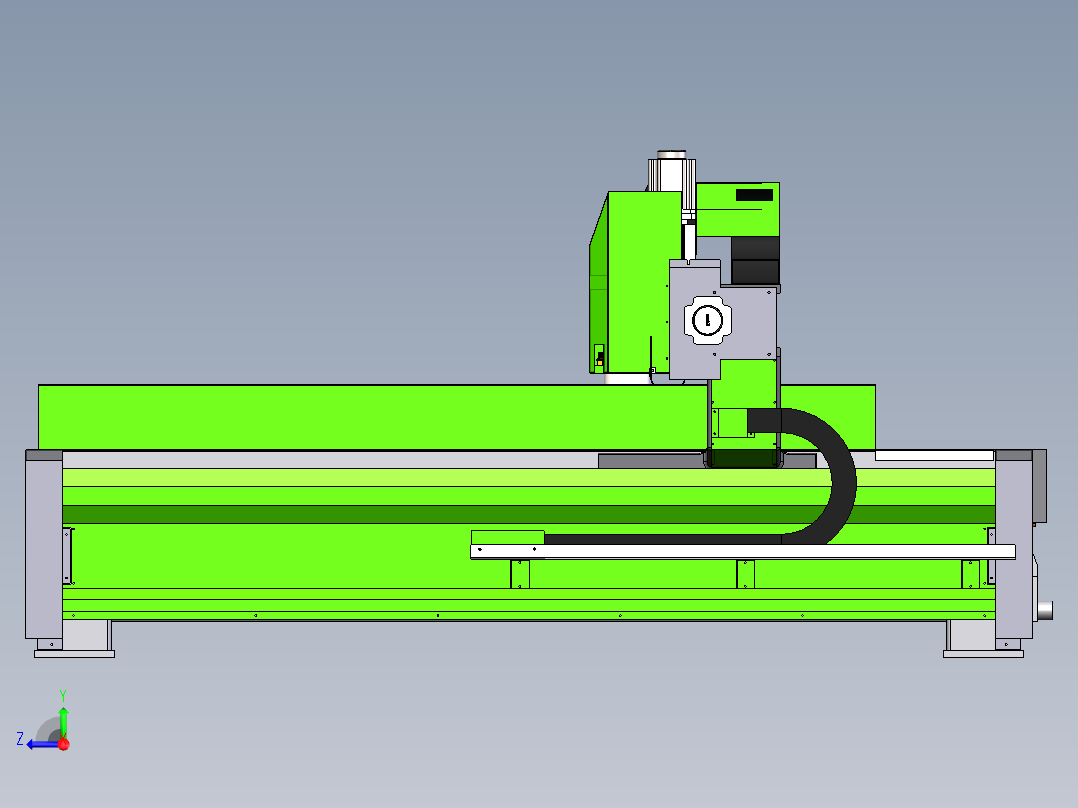 1020铝板门花雕刻机sw18可编辑右视图
