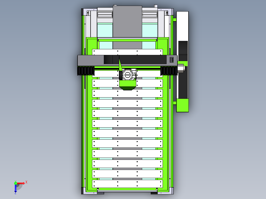 1020铝板门花雕刻机sw18可编辑俯视图