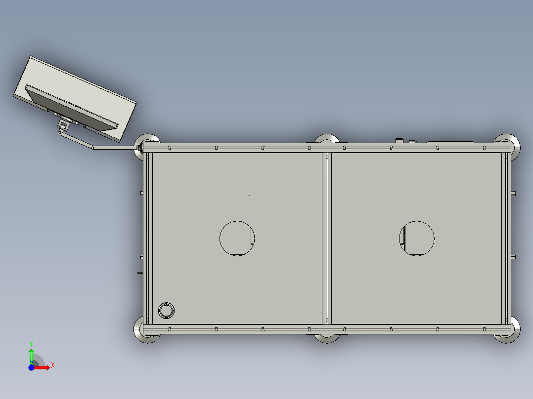 PCB正反面翻板点胶step前视图