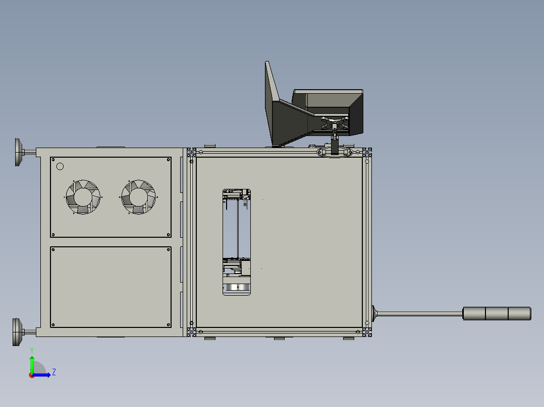 PCB正反面翻板点胶step左视图