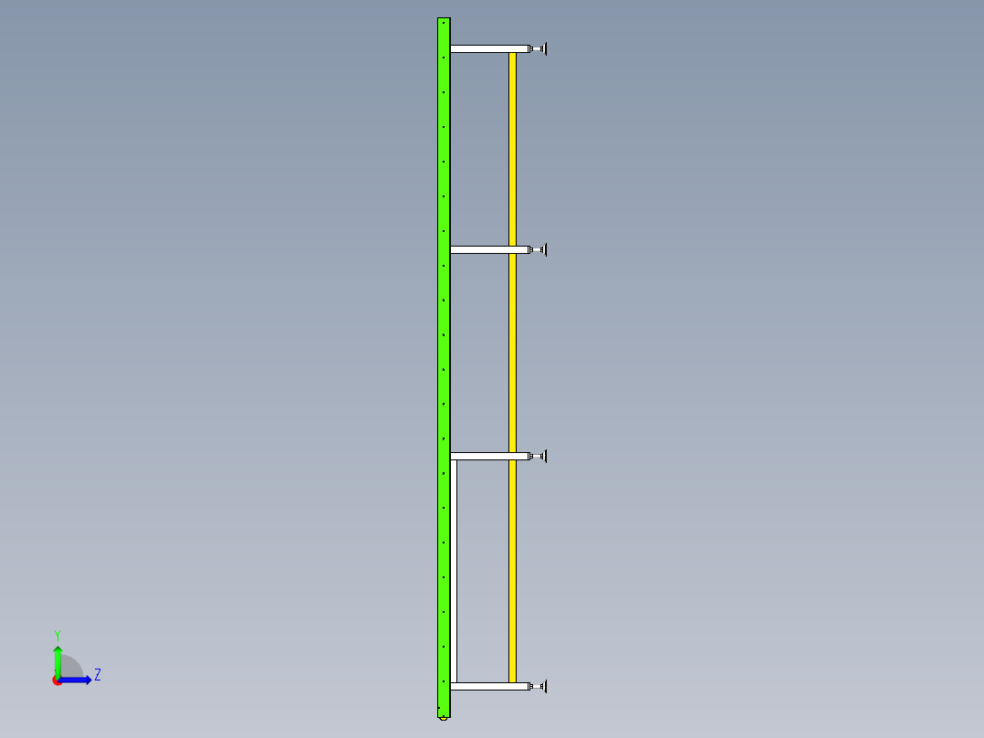 无动力滚筒导向架左视图