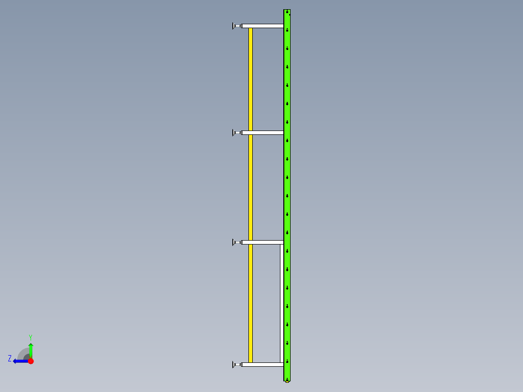 无动力滚筒导向架右视图