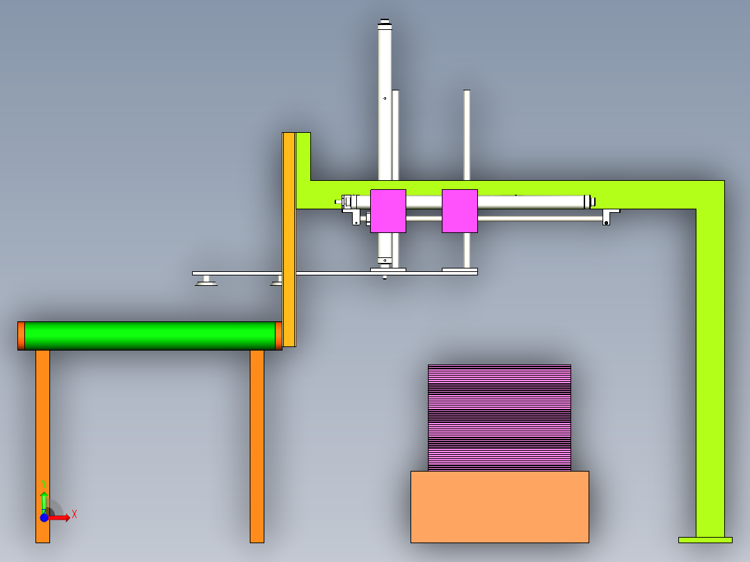 纸板吸取机构前视图
