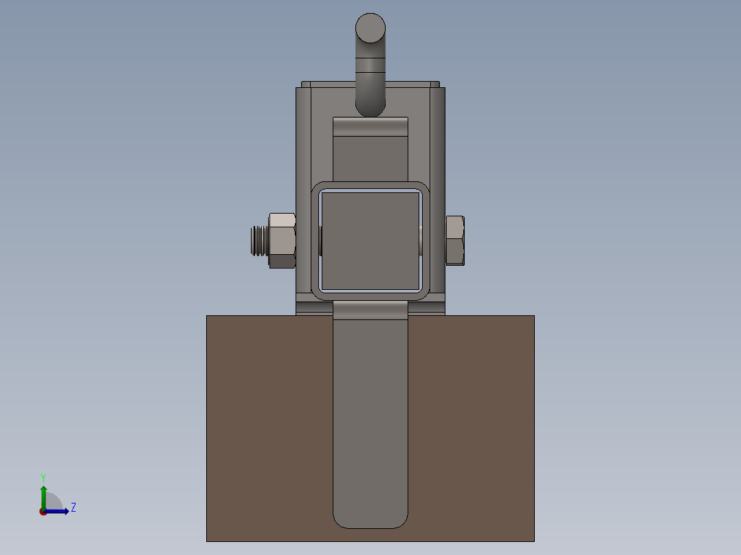 可调式砖块拾取装置左视图