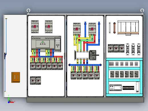 三柜组装双电源刀开关plc控制柜 55431前视缩略图