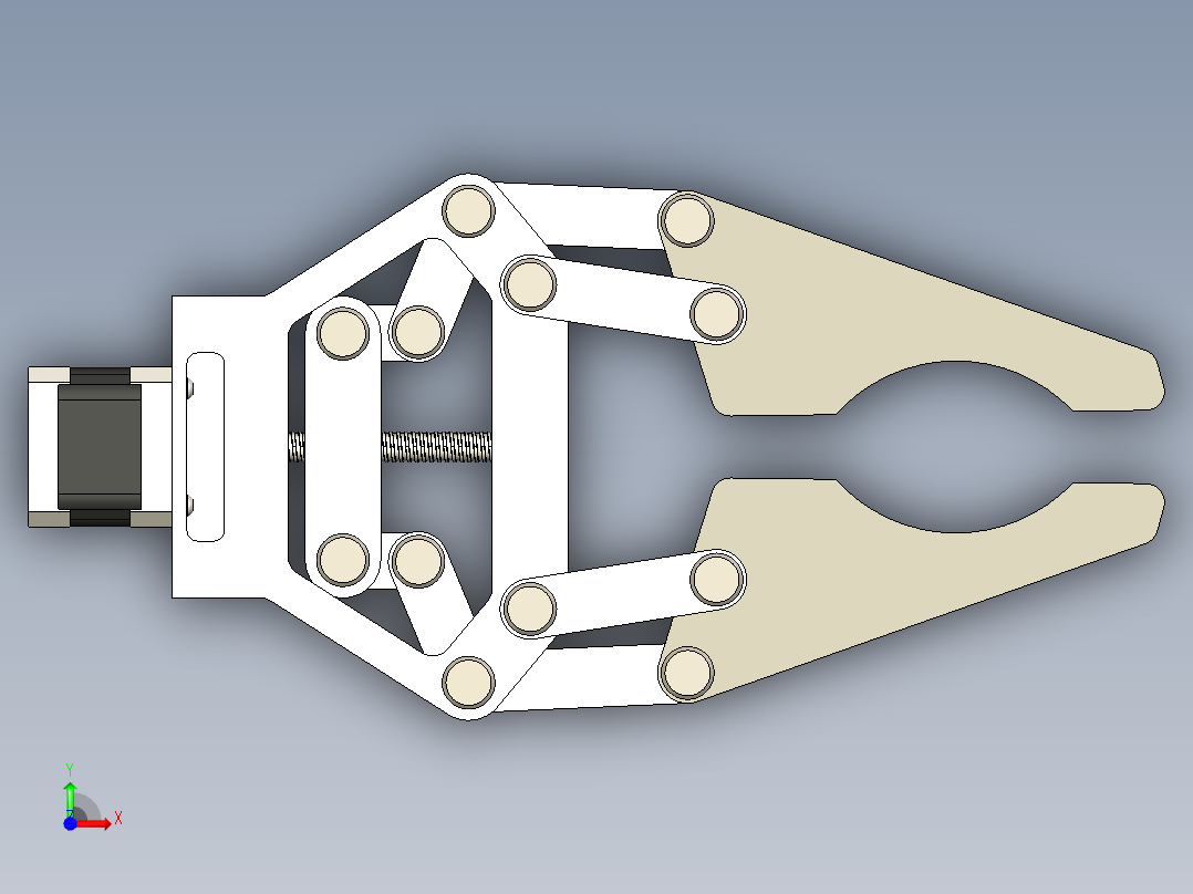 电机丝杠夹爪前视图