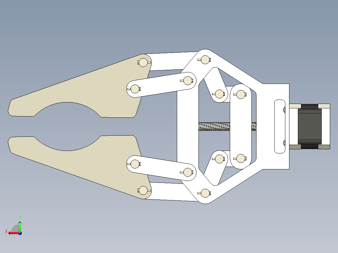 电机丝杠夹爪后视图