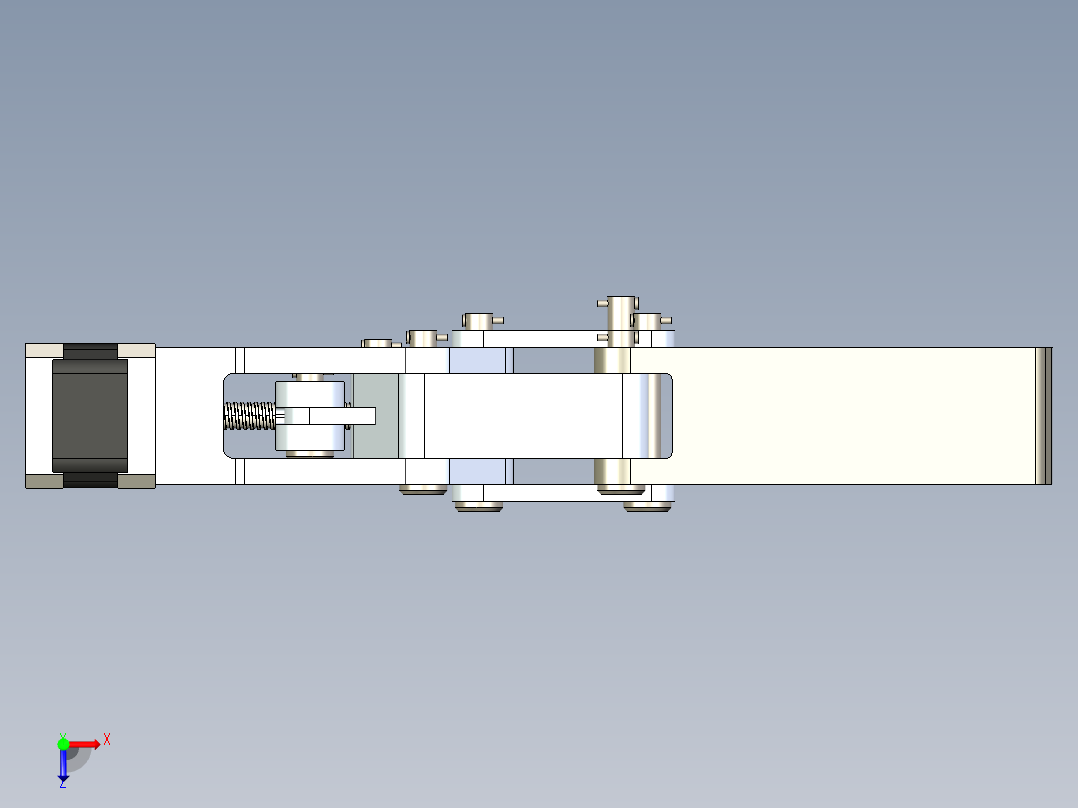 电机丝杠夹爪俯视图
