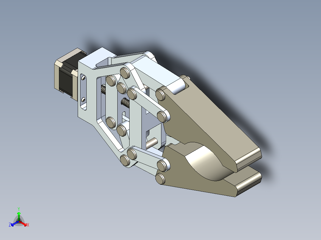 电机丝杠夹爪正等轴测图