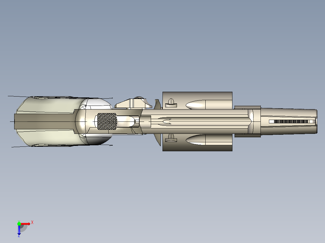 手枪左轮冲锋枪老式狙击步枪设计3D图纸smith-wesson-chiefs-special-38-spl-model-36-ca-1950 stp igs x_t俯视图