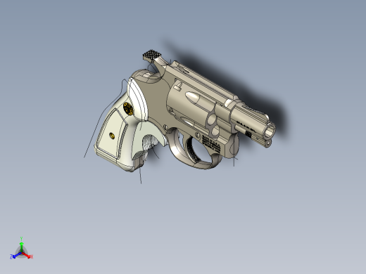 手枪左轮冲锋枪老式狙击步枪设计3D图纸smith-wesson-chiefs-special-38-spl-model-36-ca-1950 stp igs x_t正等轴测缩略图