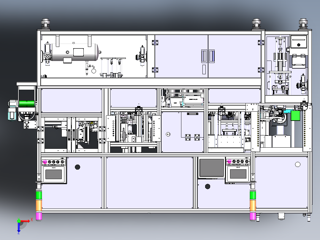 汽车安全带自动装配设备俯视图