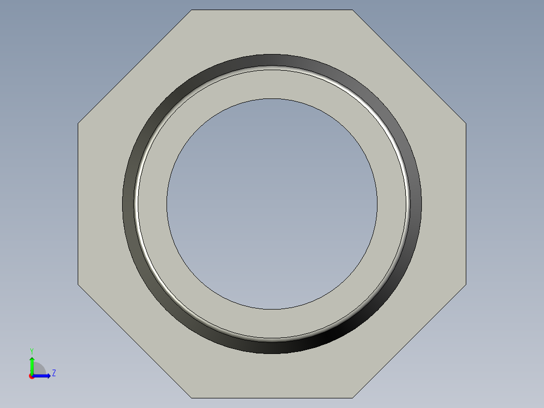 螺纹管水管接头-有边 [DN25X27]左视图