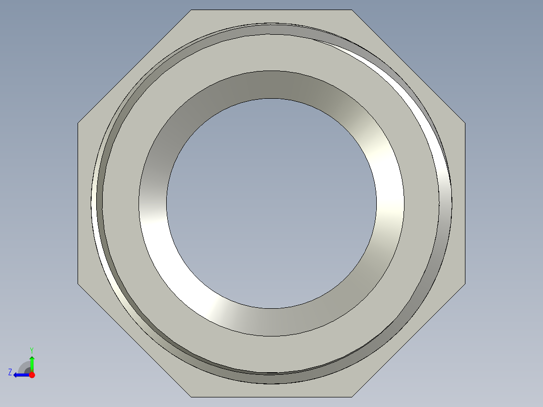 螺纹管水管接头-有边 [DN25X27]右视图