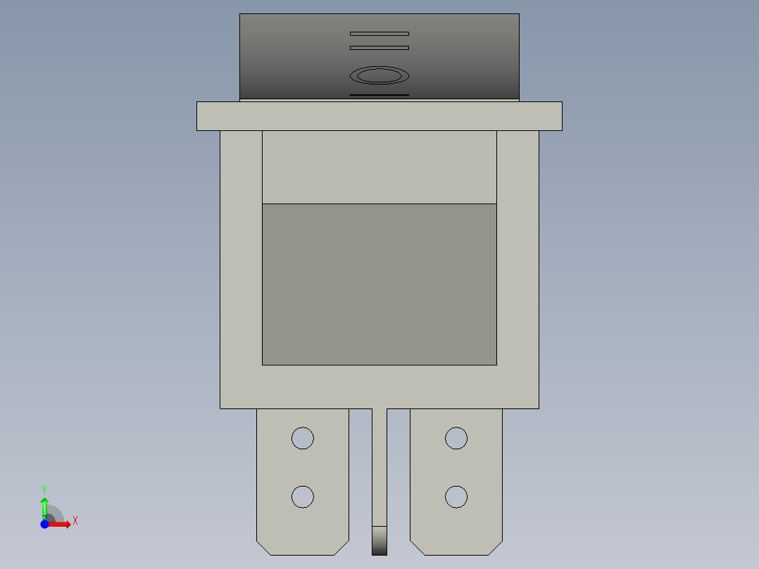 进退开关25x31-6脚3档红色前视图