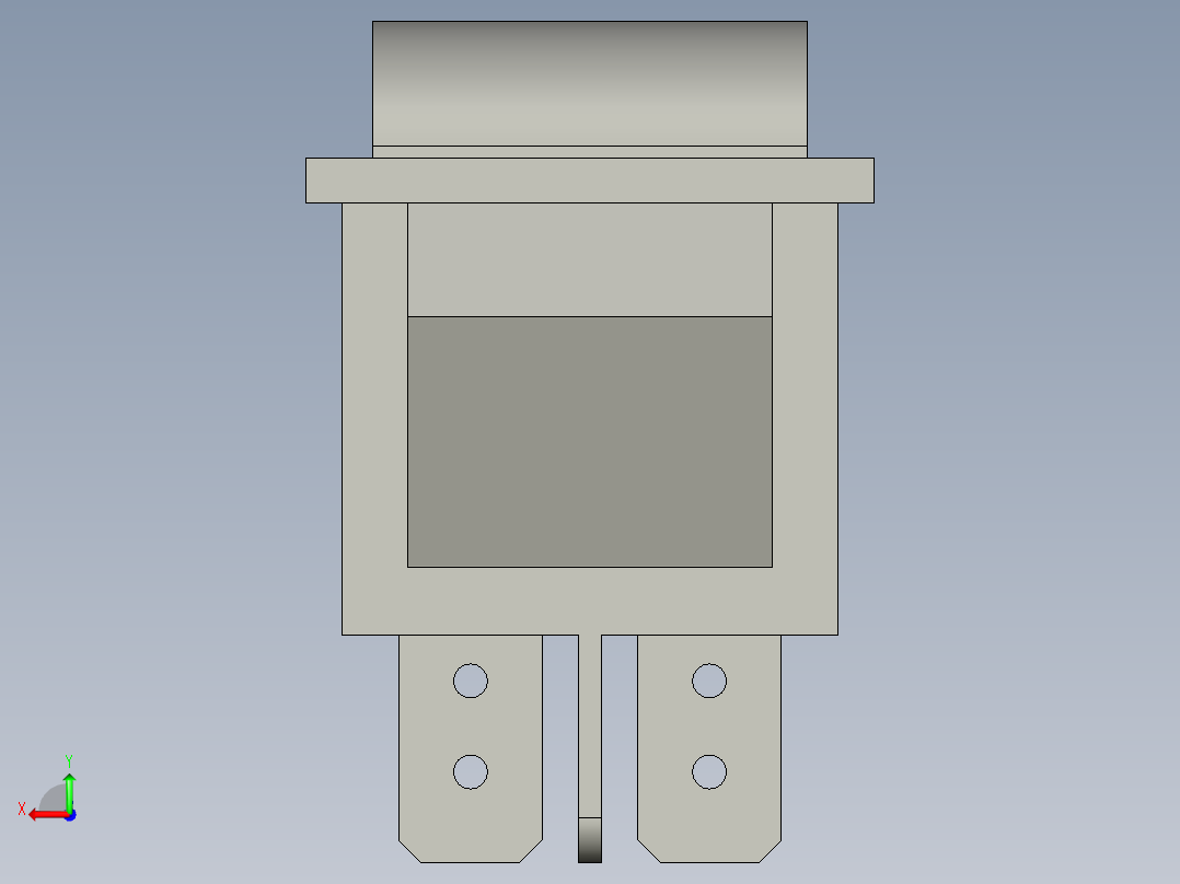 进退开关25x31-6脚3档红色后视图