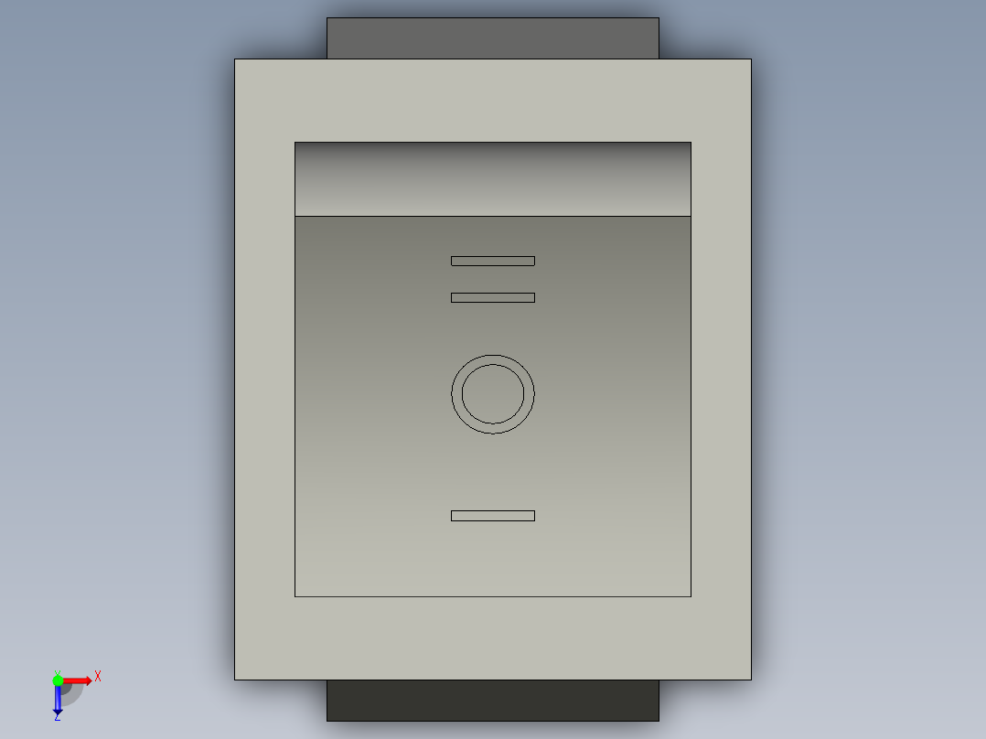 进退开关25x31-6脚3档红色俯视图