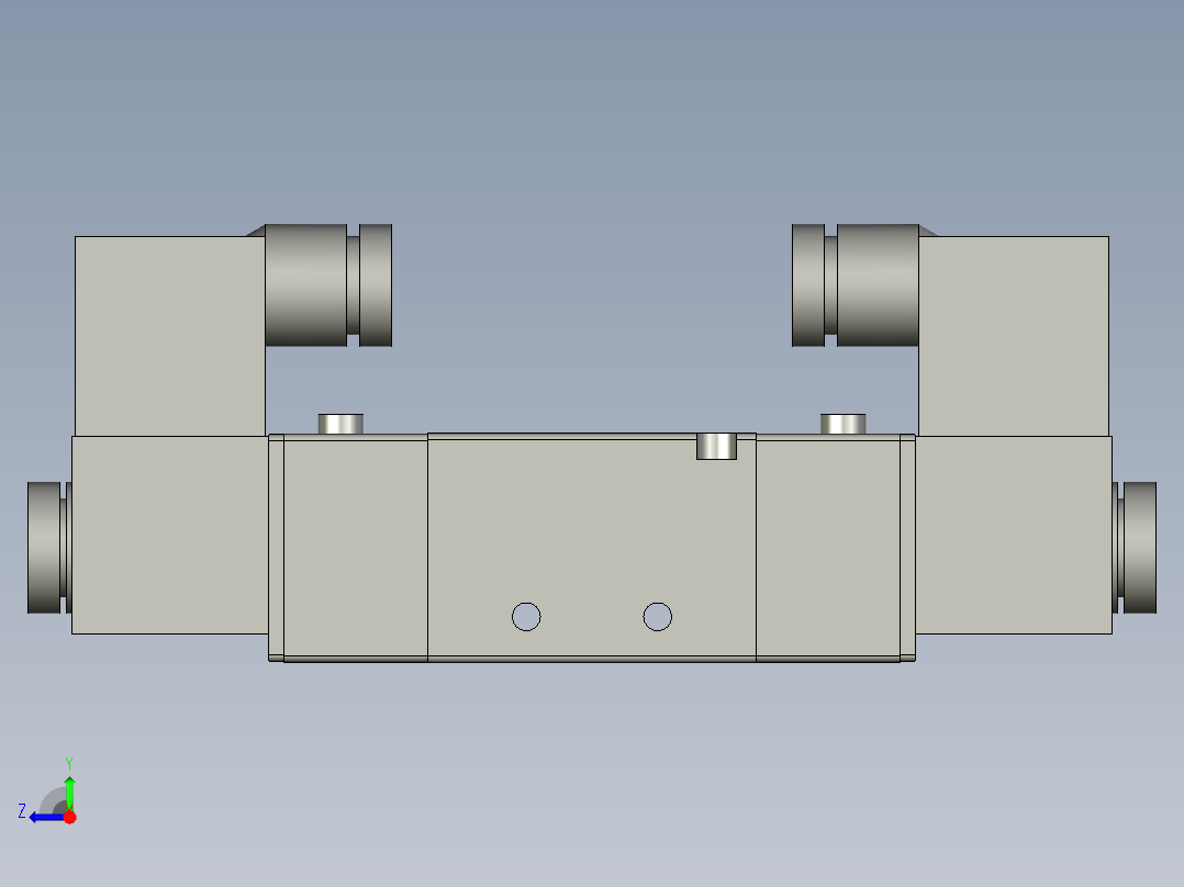 五口二位电磁阀4V22008A右视图