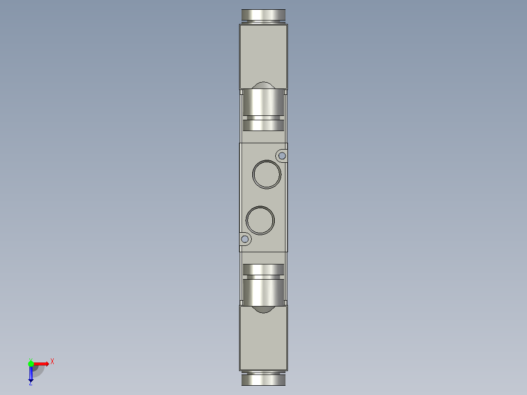 五口二位电磁阀4V22008A俯视图