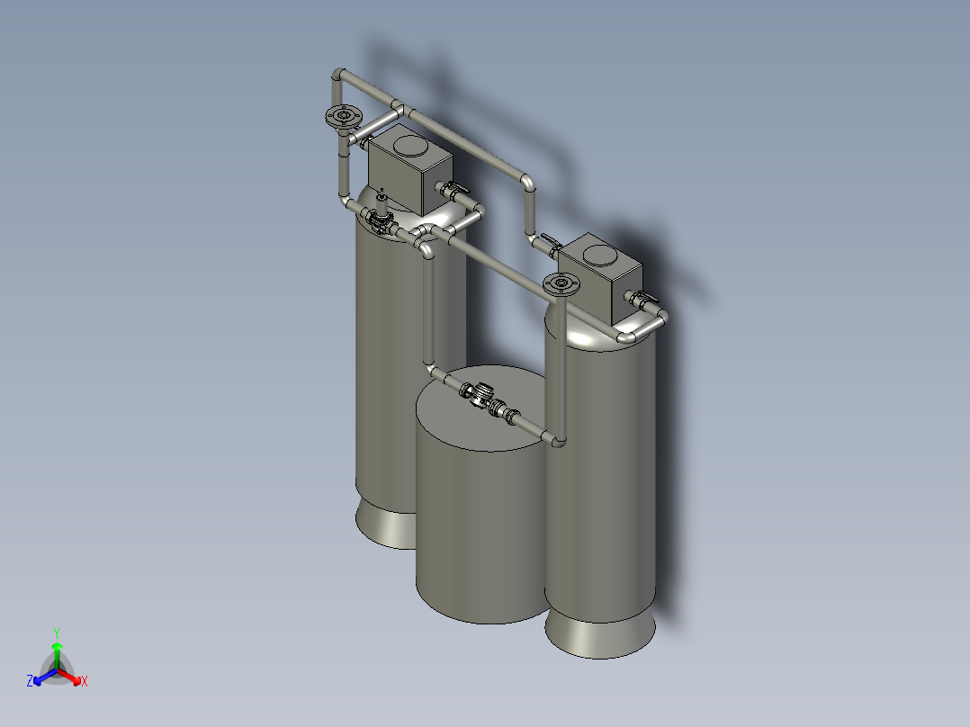 软化水装置组装模块正等轴测图