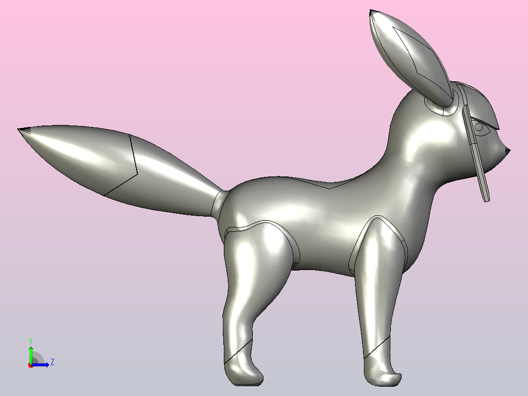 Glaceon 宝可梦左视图